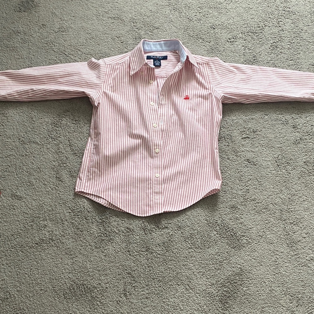 Brooks Brothers Kids Pink Striped Button Down Shirt